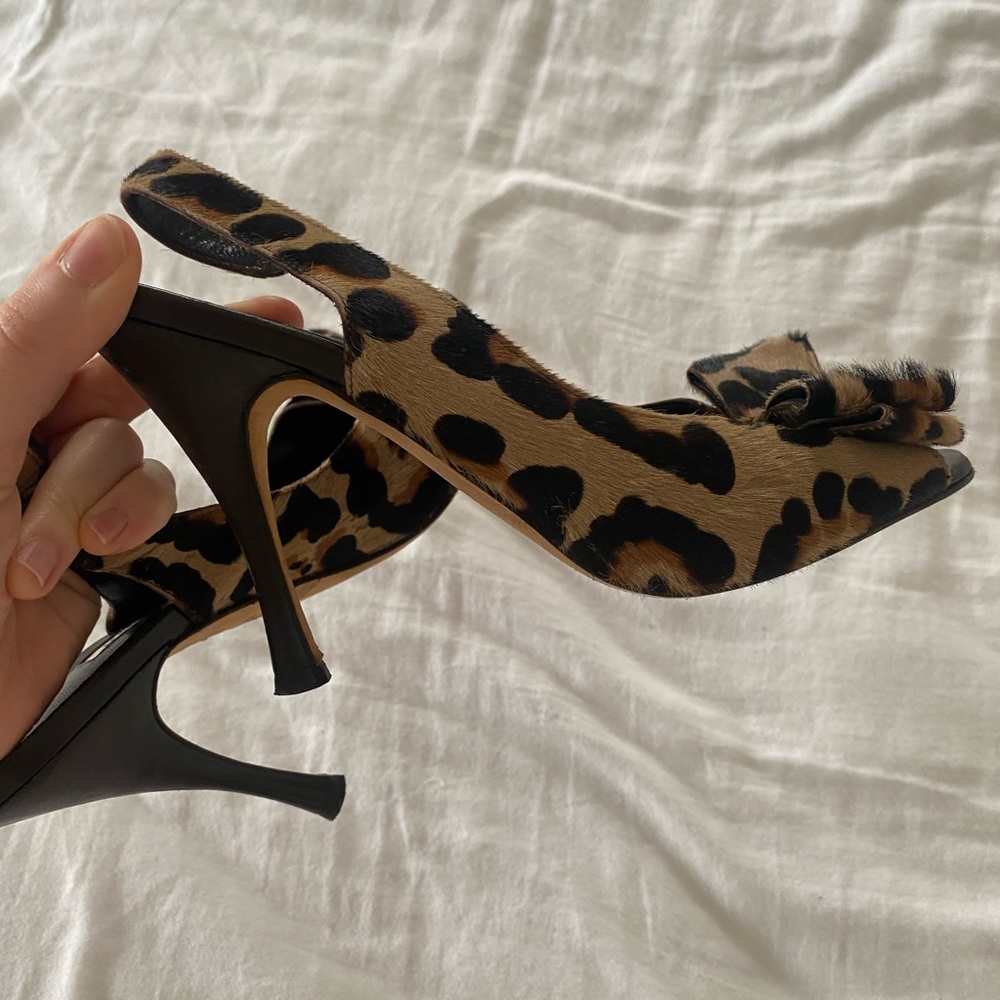 Manolo Blahnik Leopard Print Kitten Heels